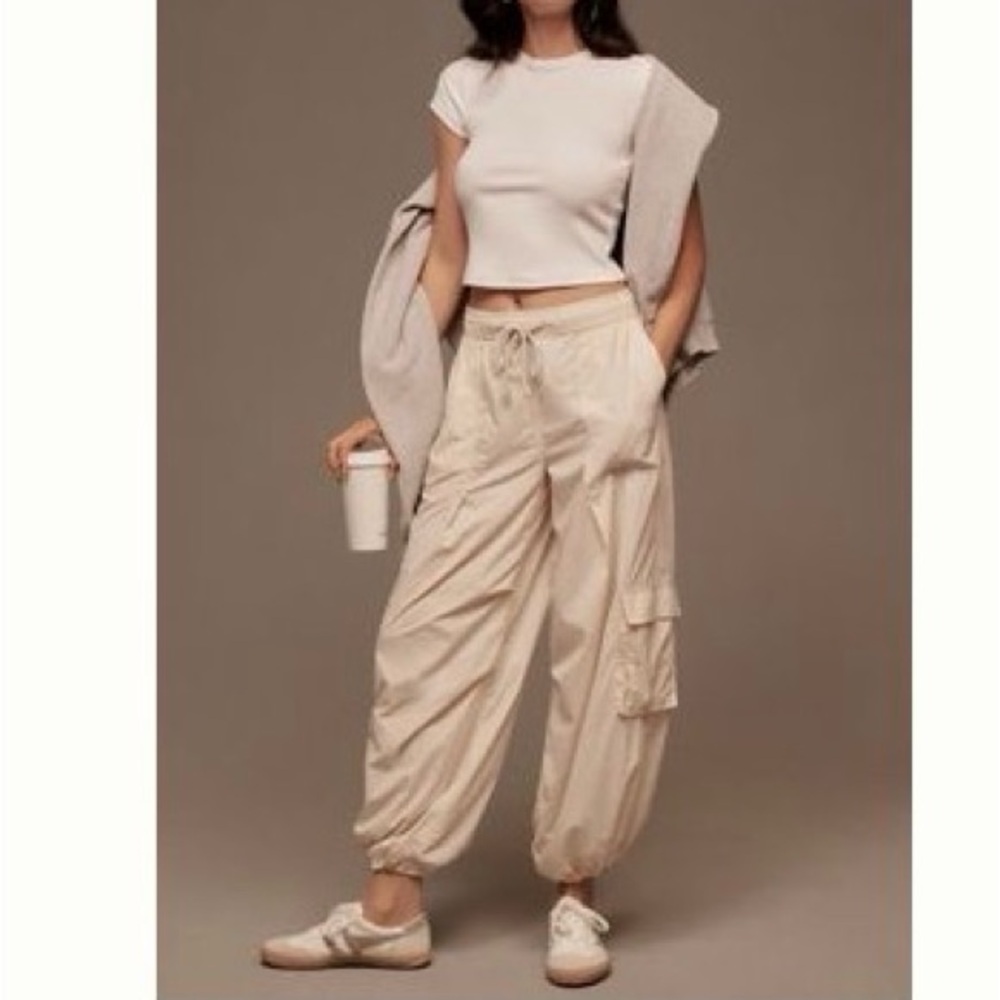 Anthropology Stylish Black Cargo Joggers